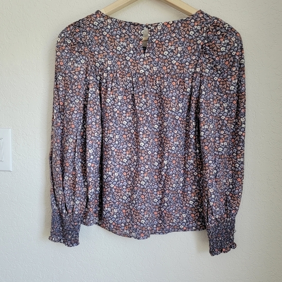 Universal Threads Purple Ballon Sleeve Flower cottagecore Blouse XS - Picture 9 of 12